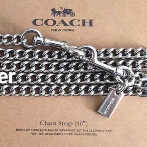 COACH ~ Chain Strap 46" Silver Tone Metal Curb Replacement Chain